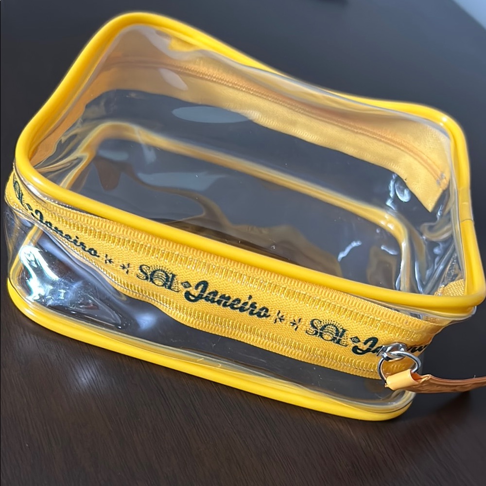 Sol de Janeiro Transparent Bag with Yellow Trim